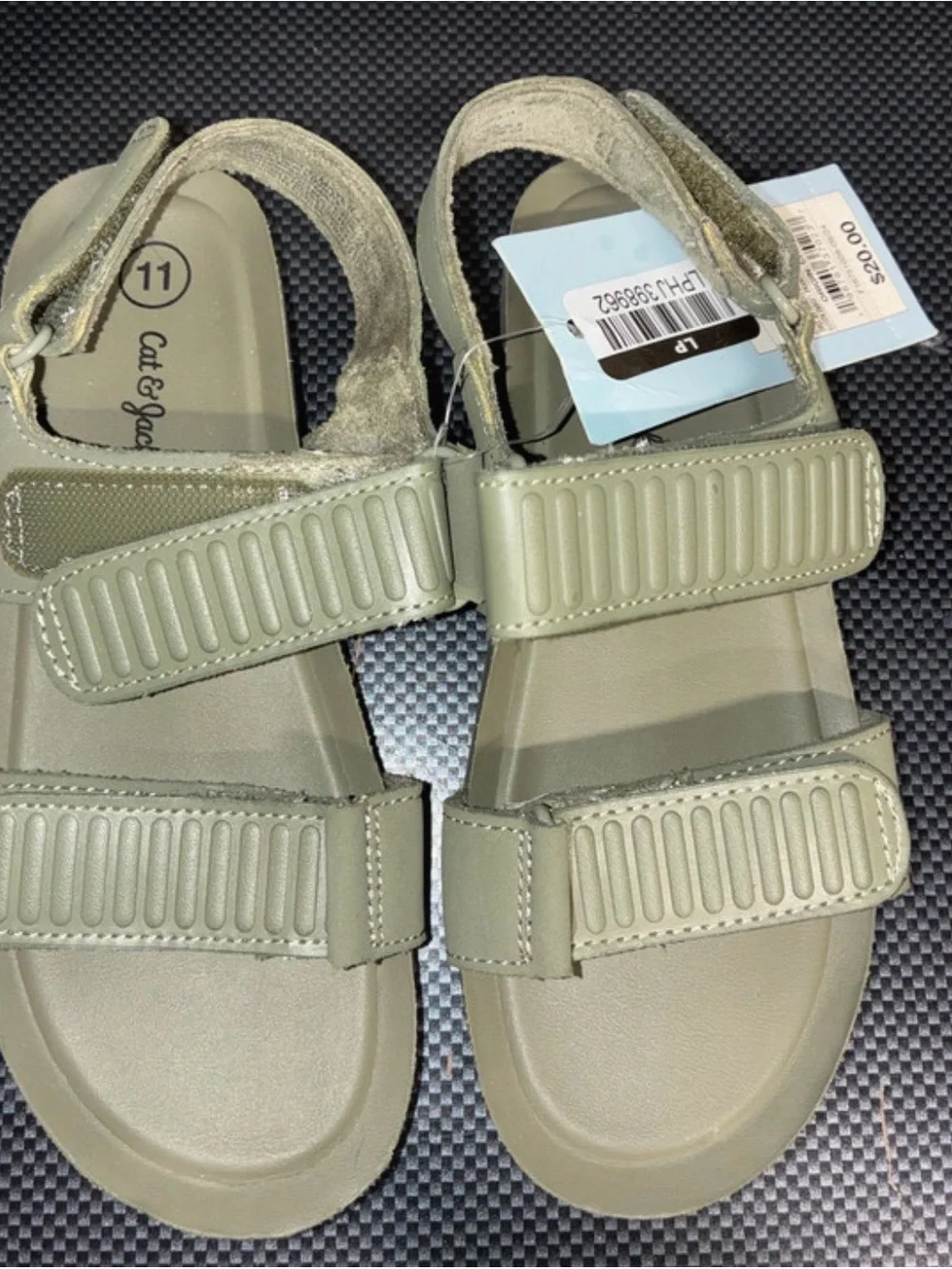 Cat & Jack Olive Green Kids Hook-and-Loop Sandals